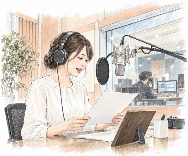 ナレーター・声のプロのイメージイラスト